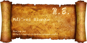 Mérei Bianka névjegykártya
