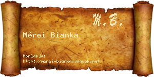 Mérei Bianka névjegykártya